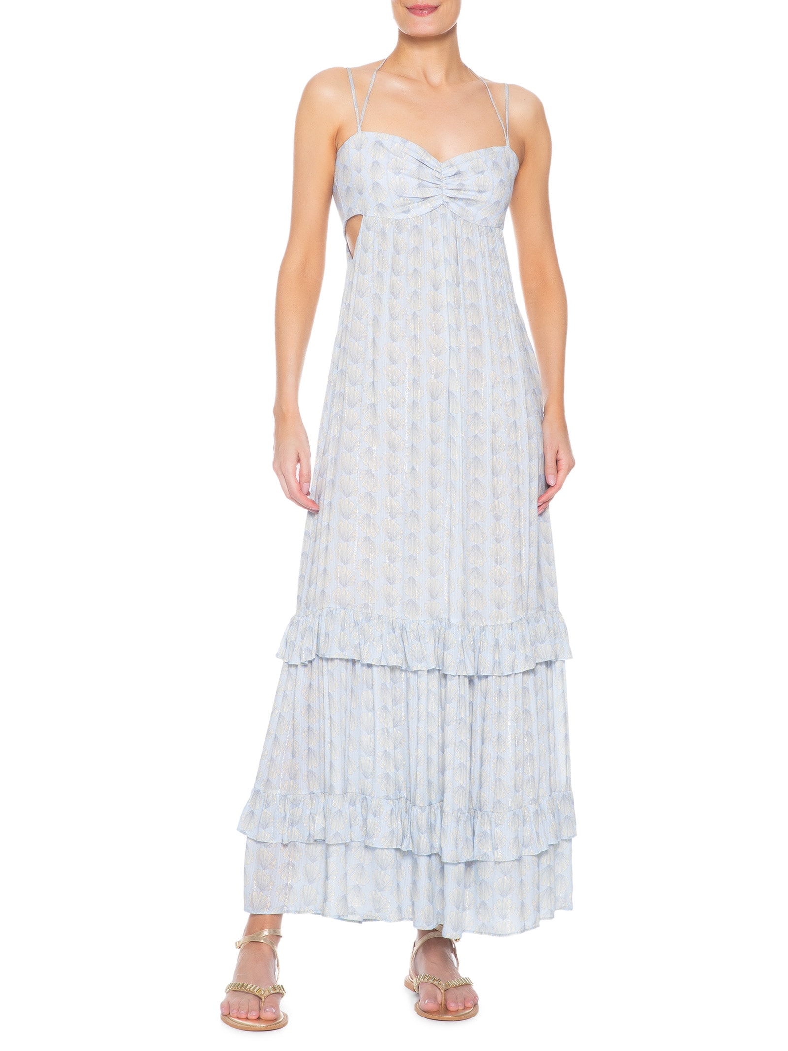 Vestido Estampa Mar Sereno Azul Dress To