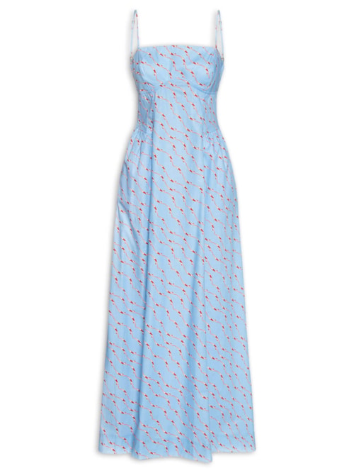 Vestido Estampa Nadadoras - Azul
