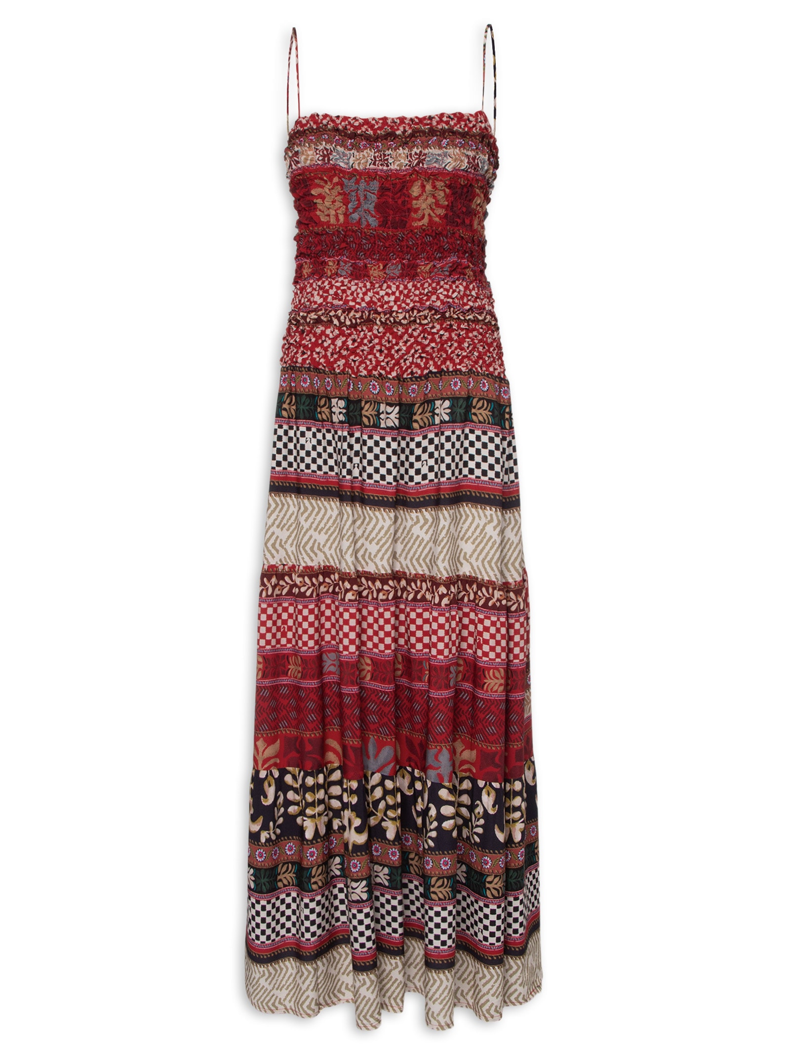 Vestido Estampa Ravena Vermelho Cantão