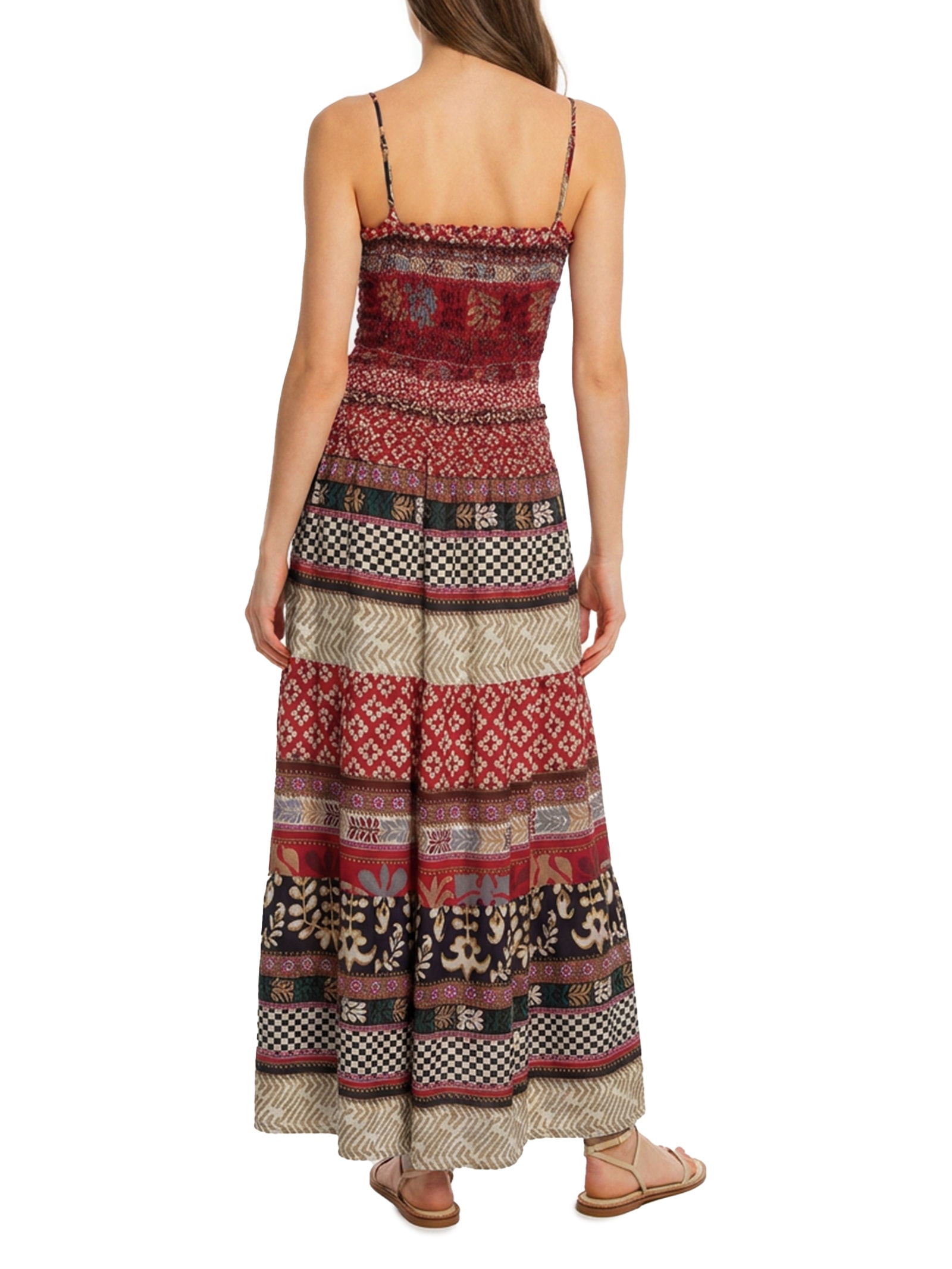 Vestido Estampa Ravena Vermelho Cantão