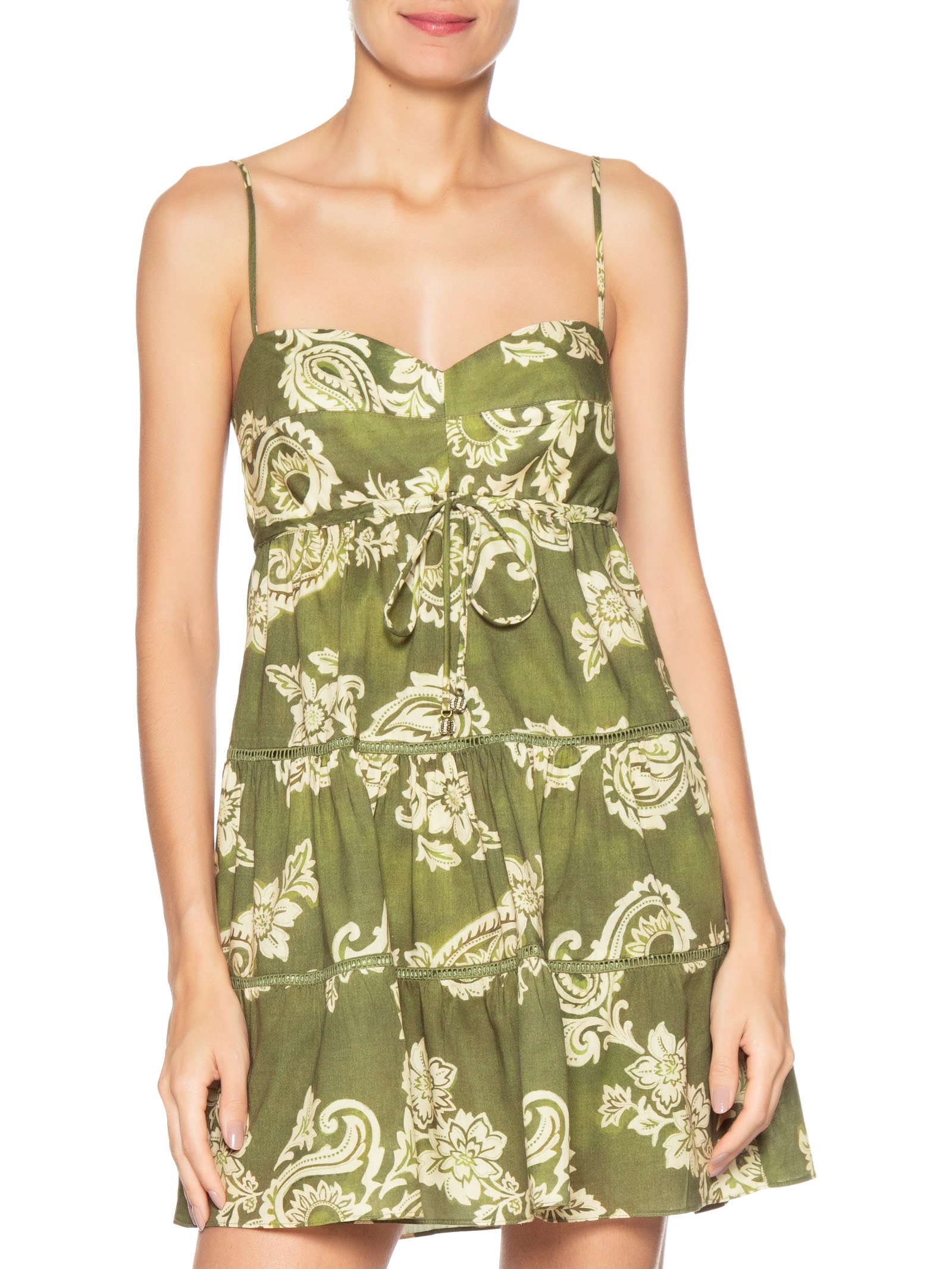 Vestido Estampa Rota do Sol Verde Dress To