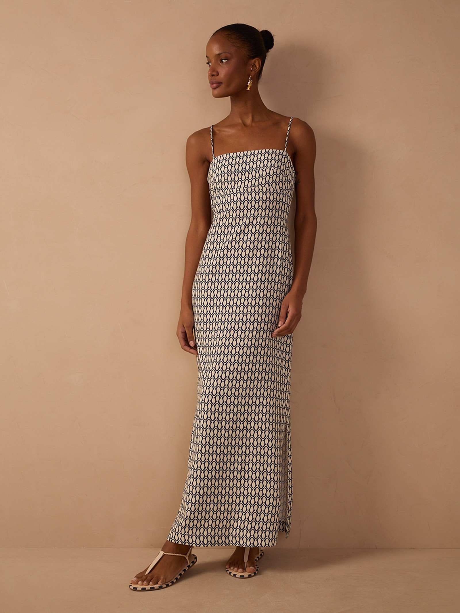 Vestido Estampa Trama Do Mar Azul Dress To