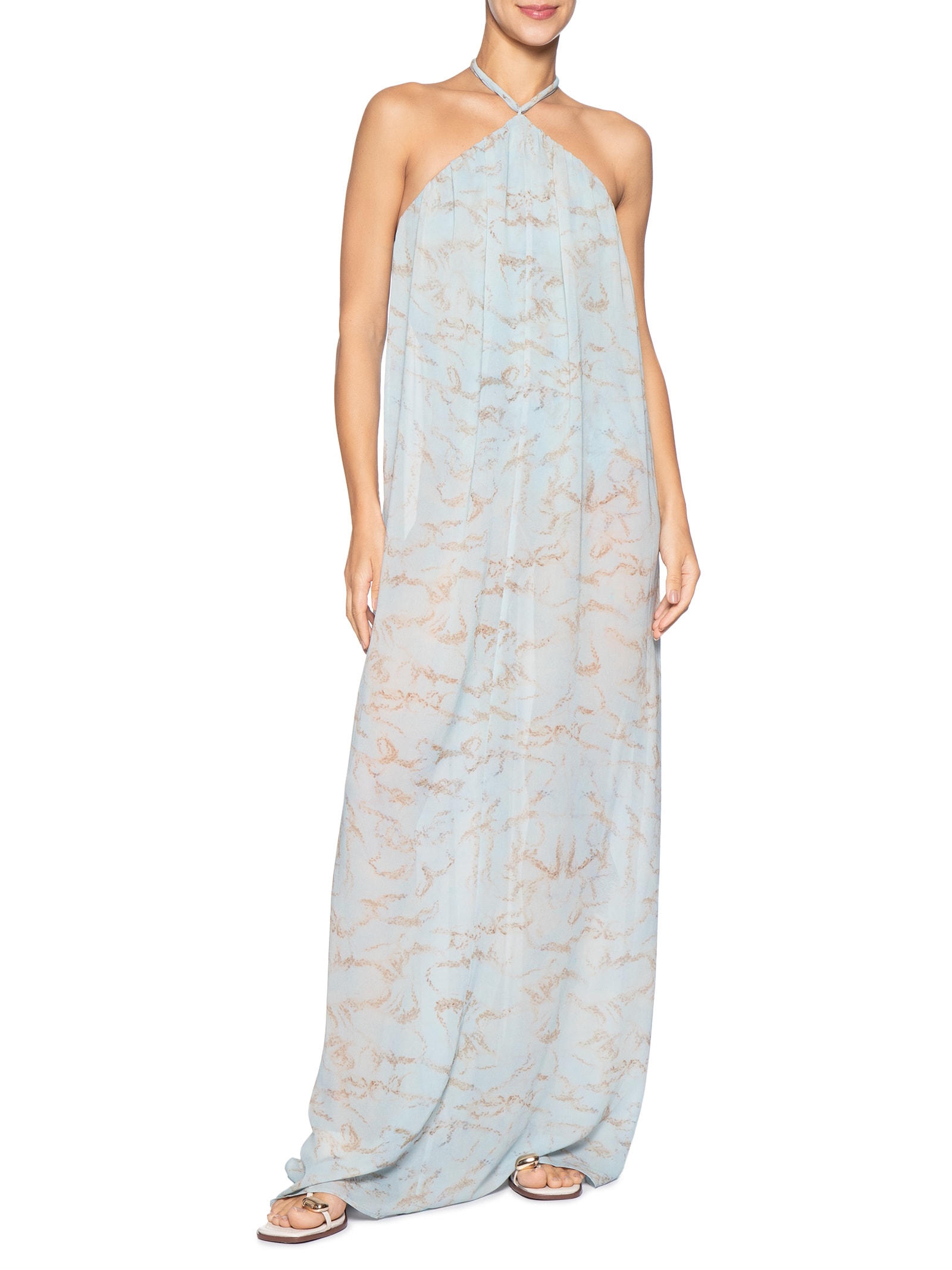 Vestido Estampado Azul Cia Marítima