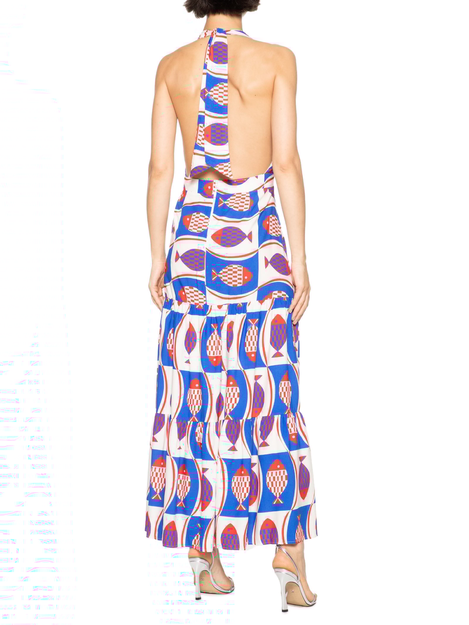 Vestido Estampado Frente Única Azul Colcci