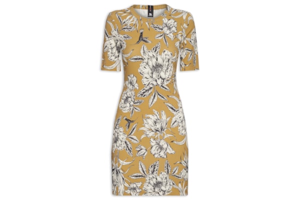 Vestido Estampado - Marrom 