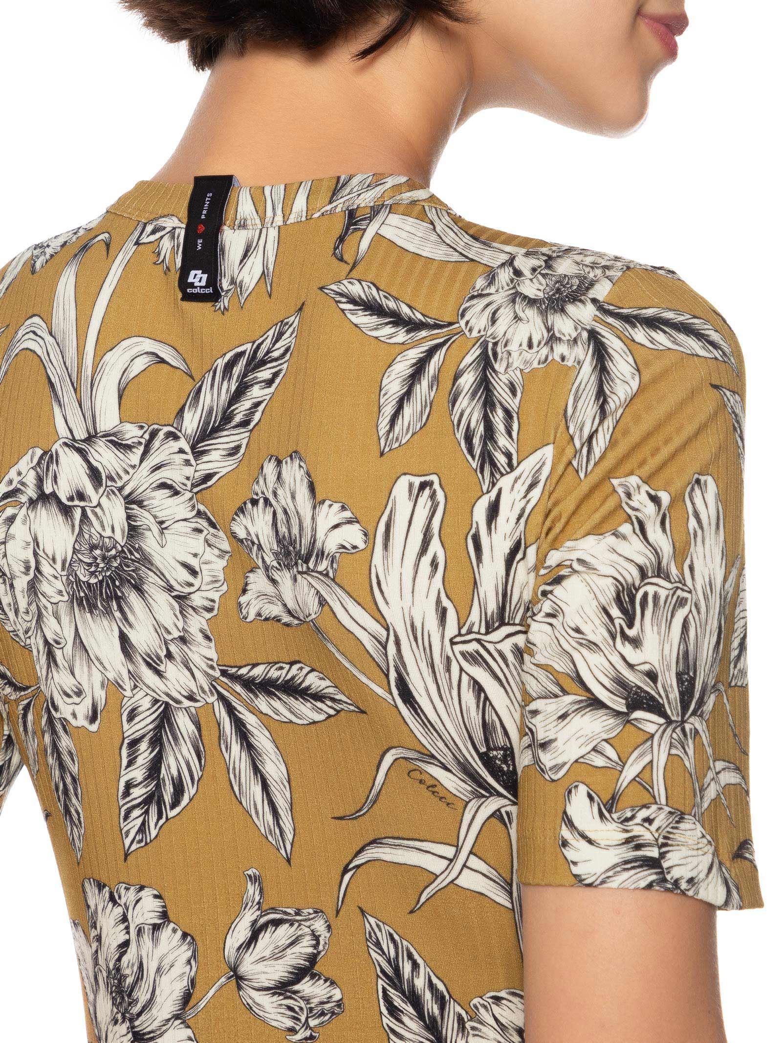 Vestido Estampado Marrom  Colcci