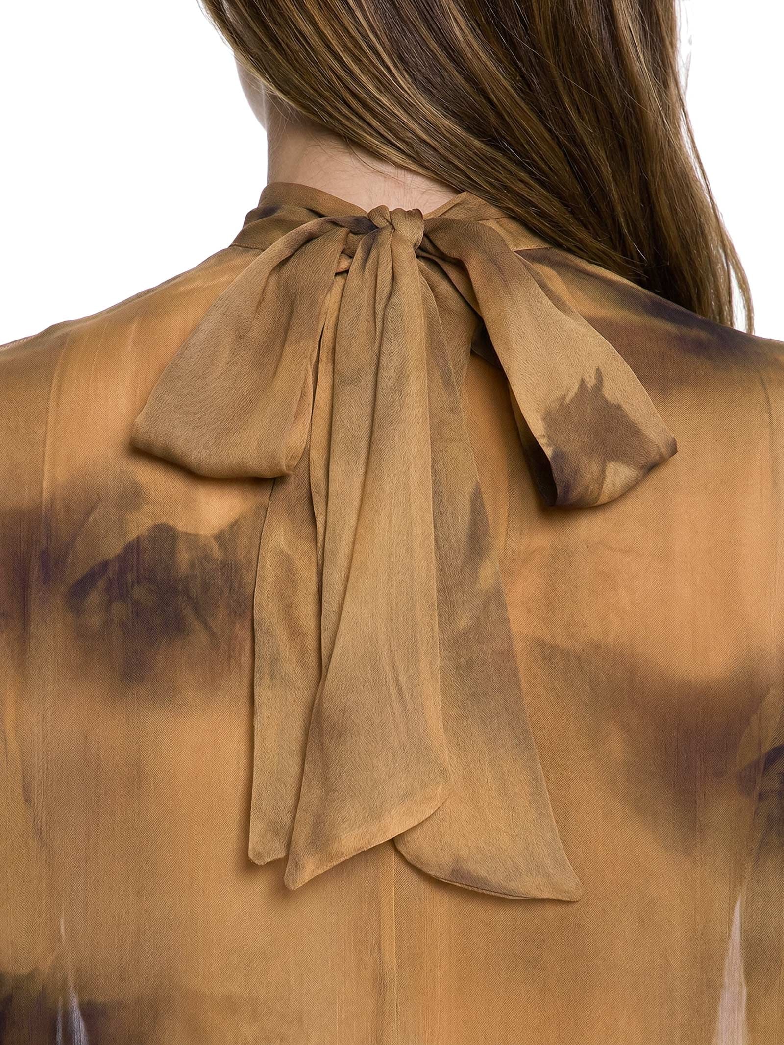 Vestido Estampado Marrom Open