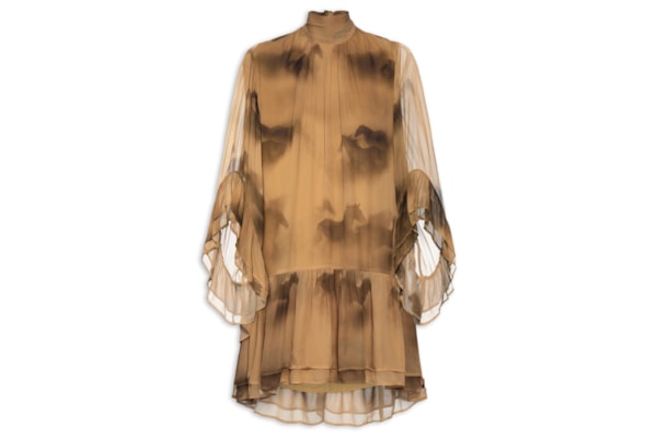 Vestido Estampado - Marrom