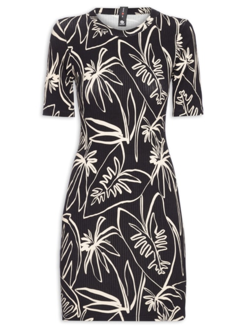 Vestido Estampado – Preto