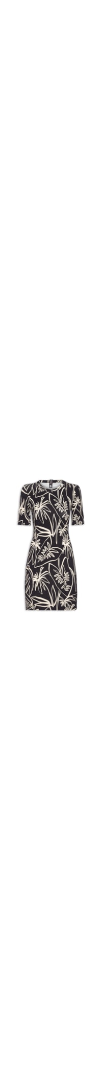 Vestido Estampado - Preto
