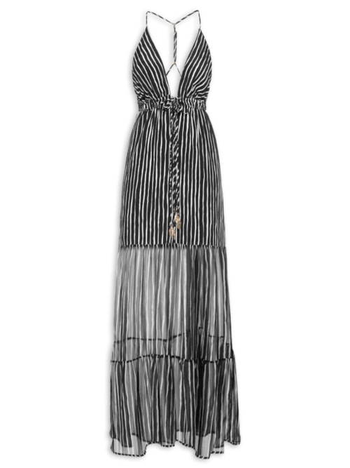 Vestido Estampado – Preto