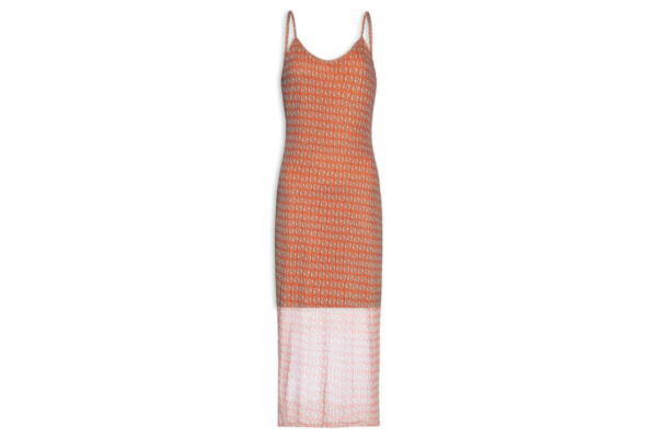 Vestido Estampado Tule - Laranja