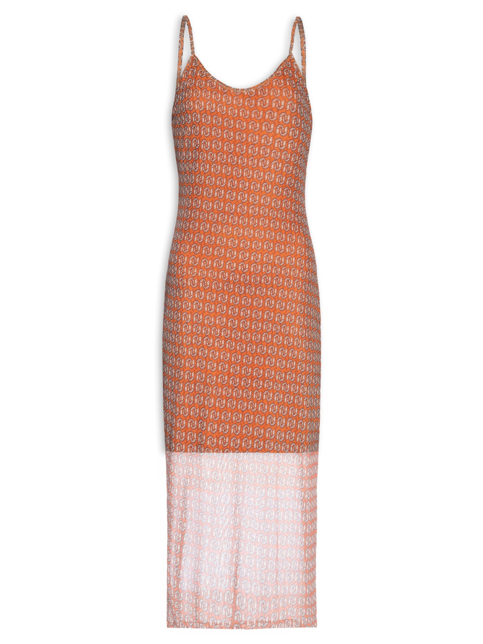 Vestido Estampado Tule Laranja Colcci