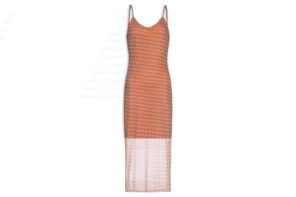 Vestido Estampado Tule - Laranja