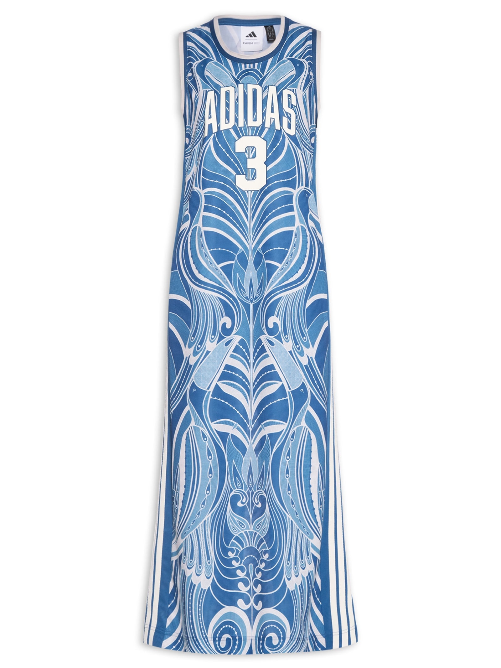 Vestido Farm Prm Azul Adidas + Farm