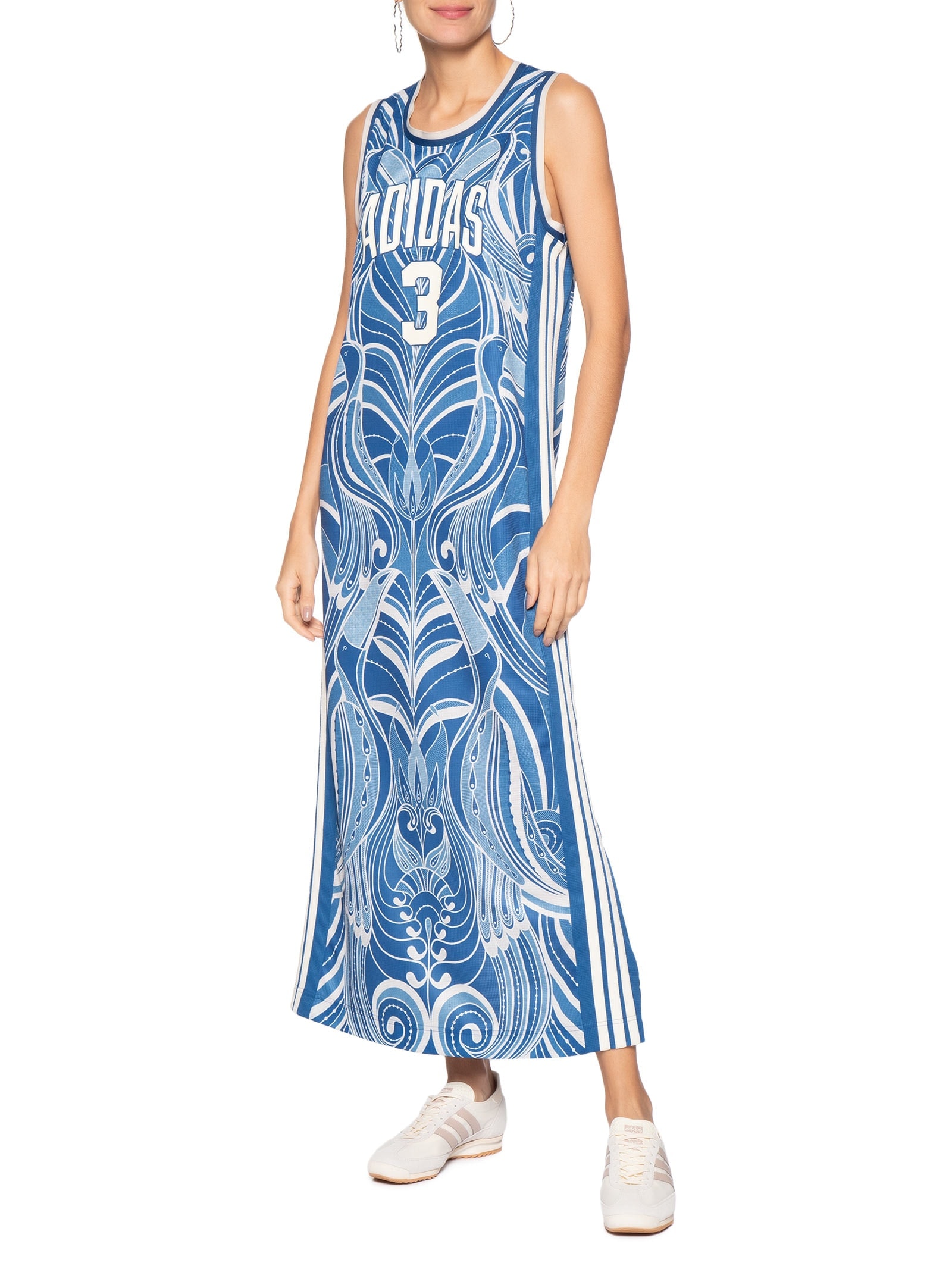 Vestido Farm Prm Azul Adidas + Farm
