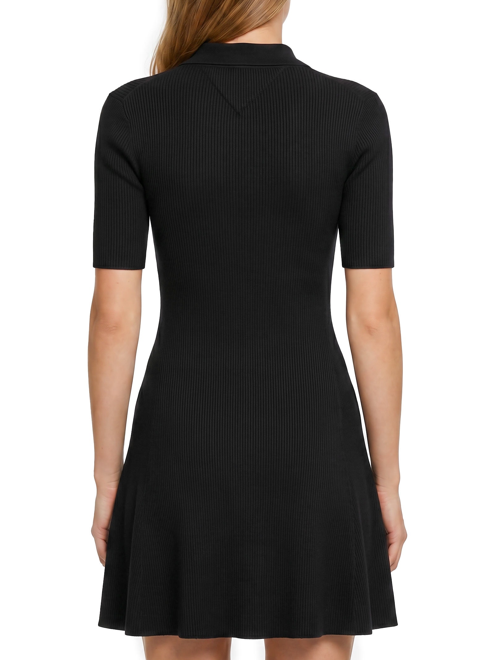 Vestido F&F Sweater Polo Preto Tommy Jeans