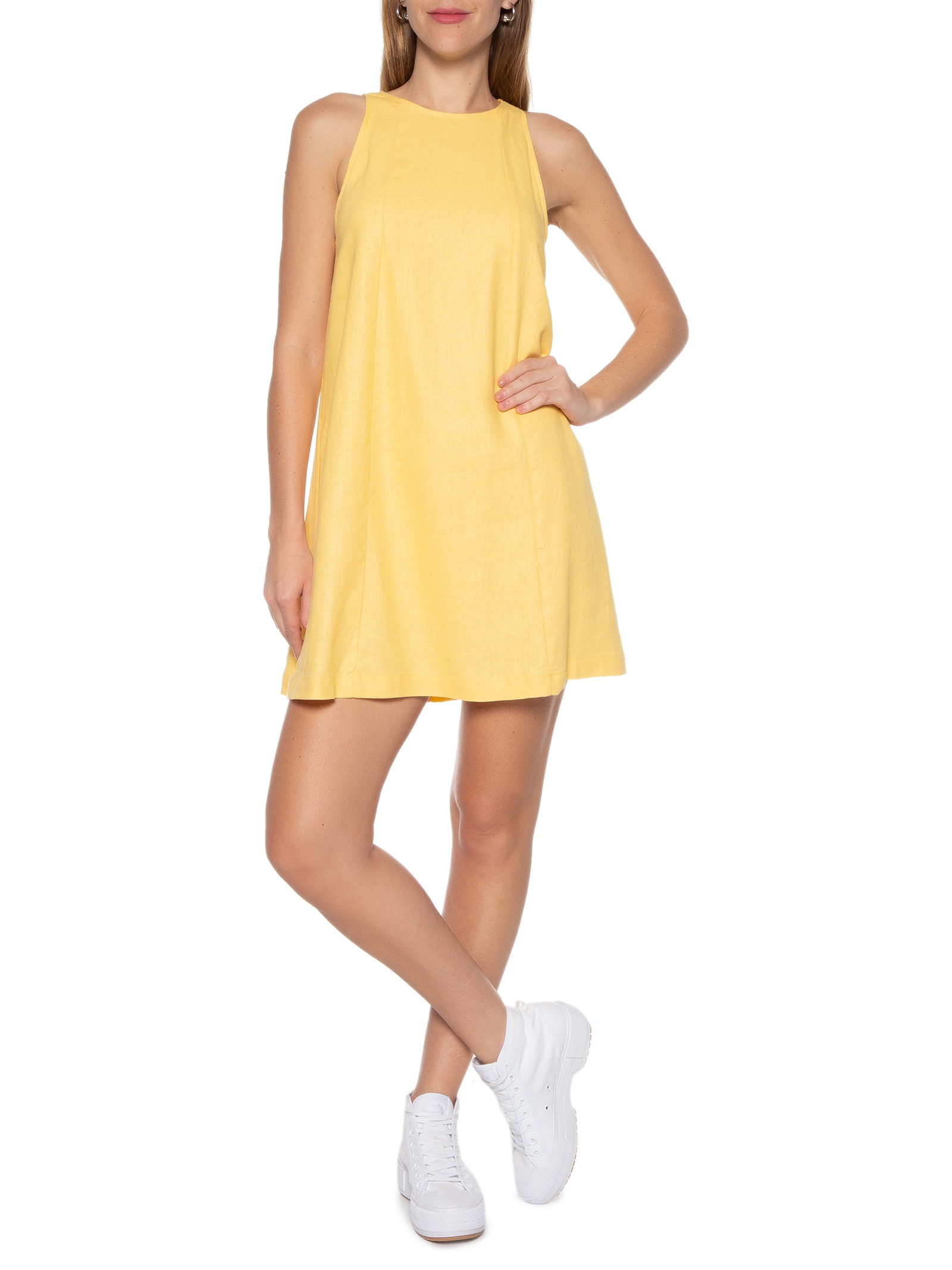 Vestido Fem Amarelo Hering