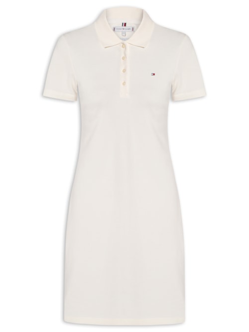 Vestido Feminino 1986 Slim Piquet Polo Dress SS – Branco