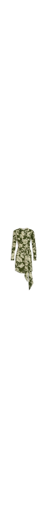 Vestido Feminino Curto Amarração Linho Estampado - Verde