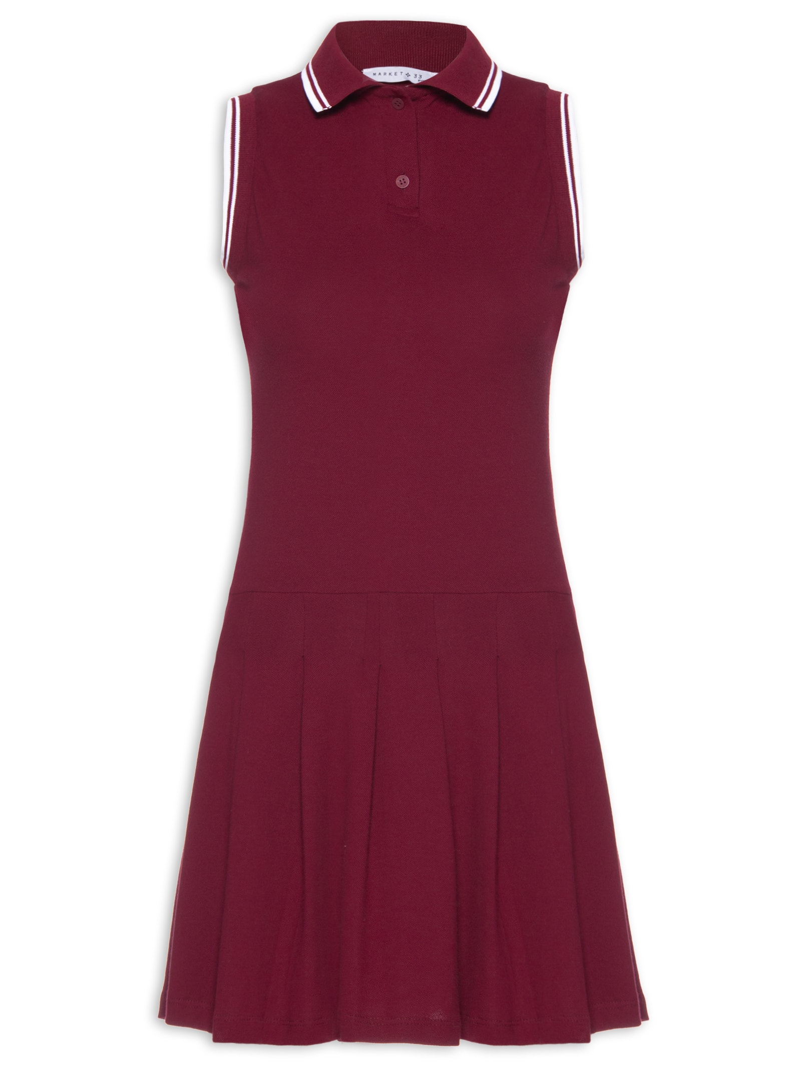 Vestido Feminino Curto Com Pregas Vermelho Market 33