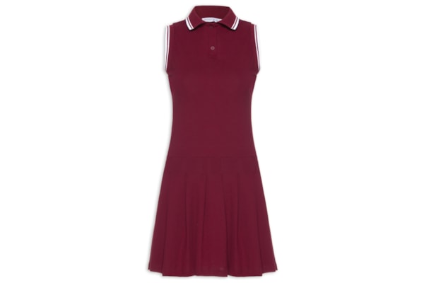 Vestido Feminino Curto Com Pregas - Vermelho