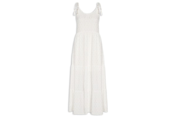 Vestido Feminino Midi Com Lurex - Off White