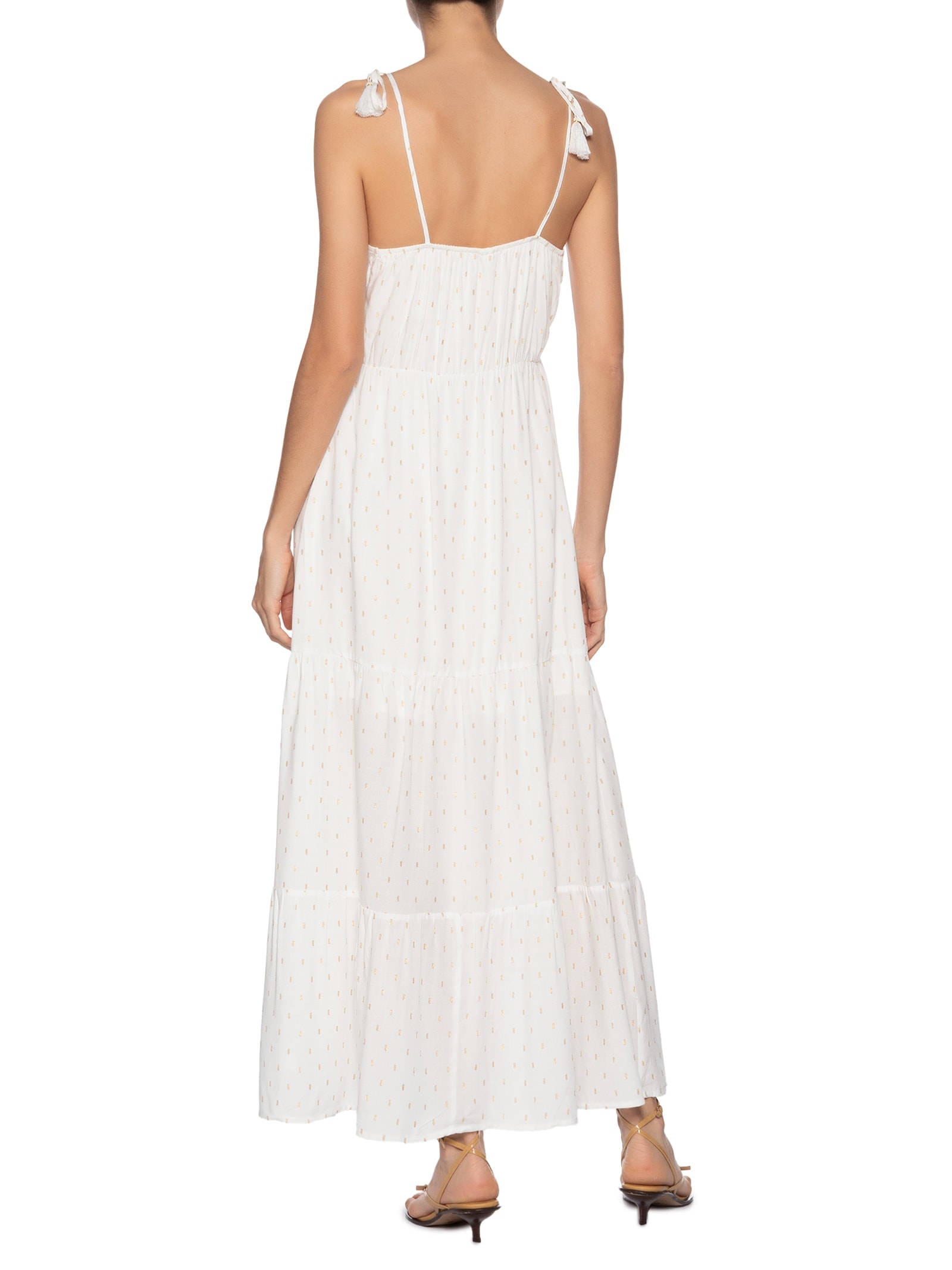 Vestido Feminino Midi Com Lurex Off White Market 33