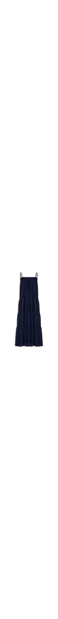 Vestido Feminino Midi Com Recortes - Azul