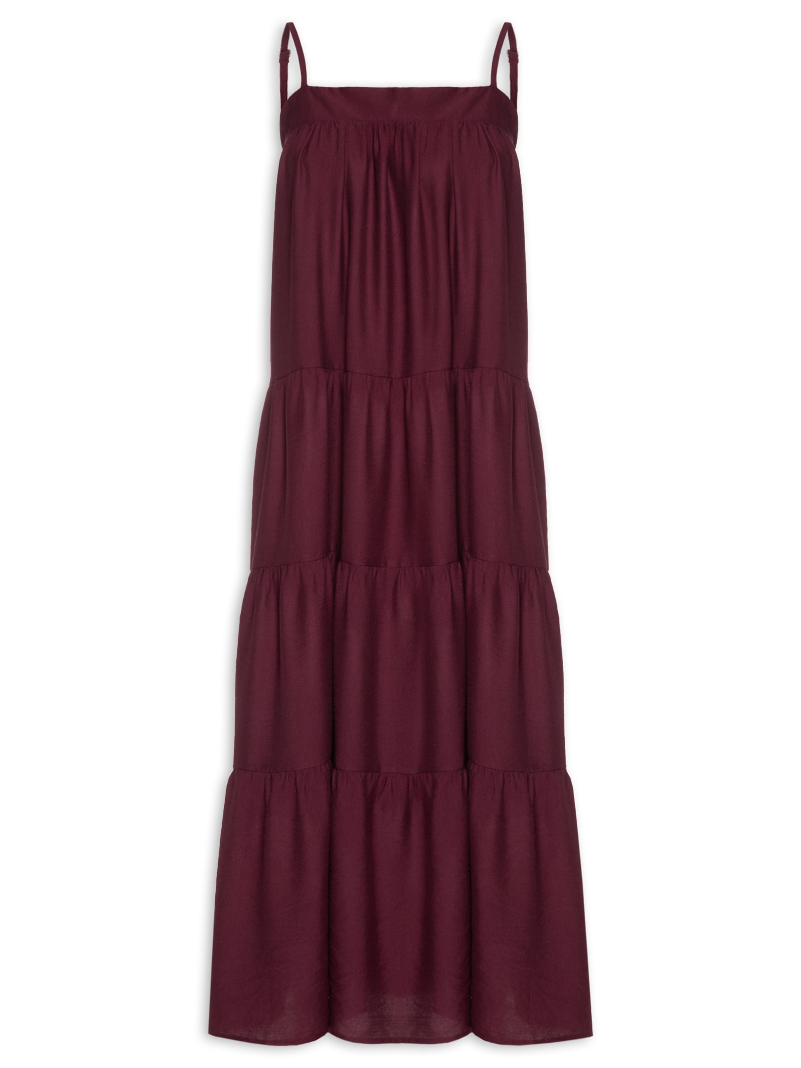 Vestido Feminino Midi Com Recortes Vermelho Market 33