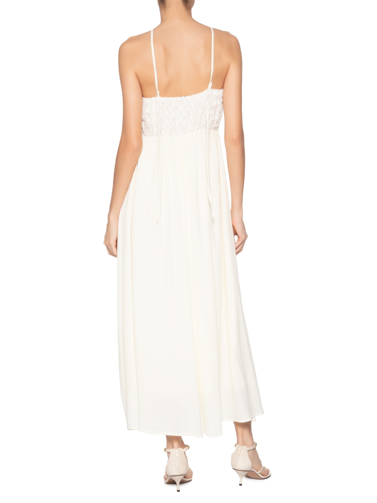 Vestido Feminino Midi Fluido Com Textura Bege '2Essential