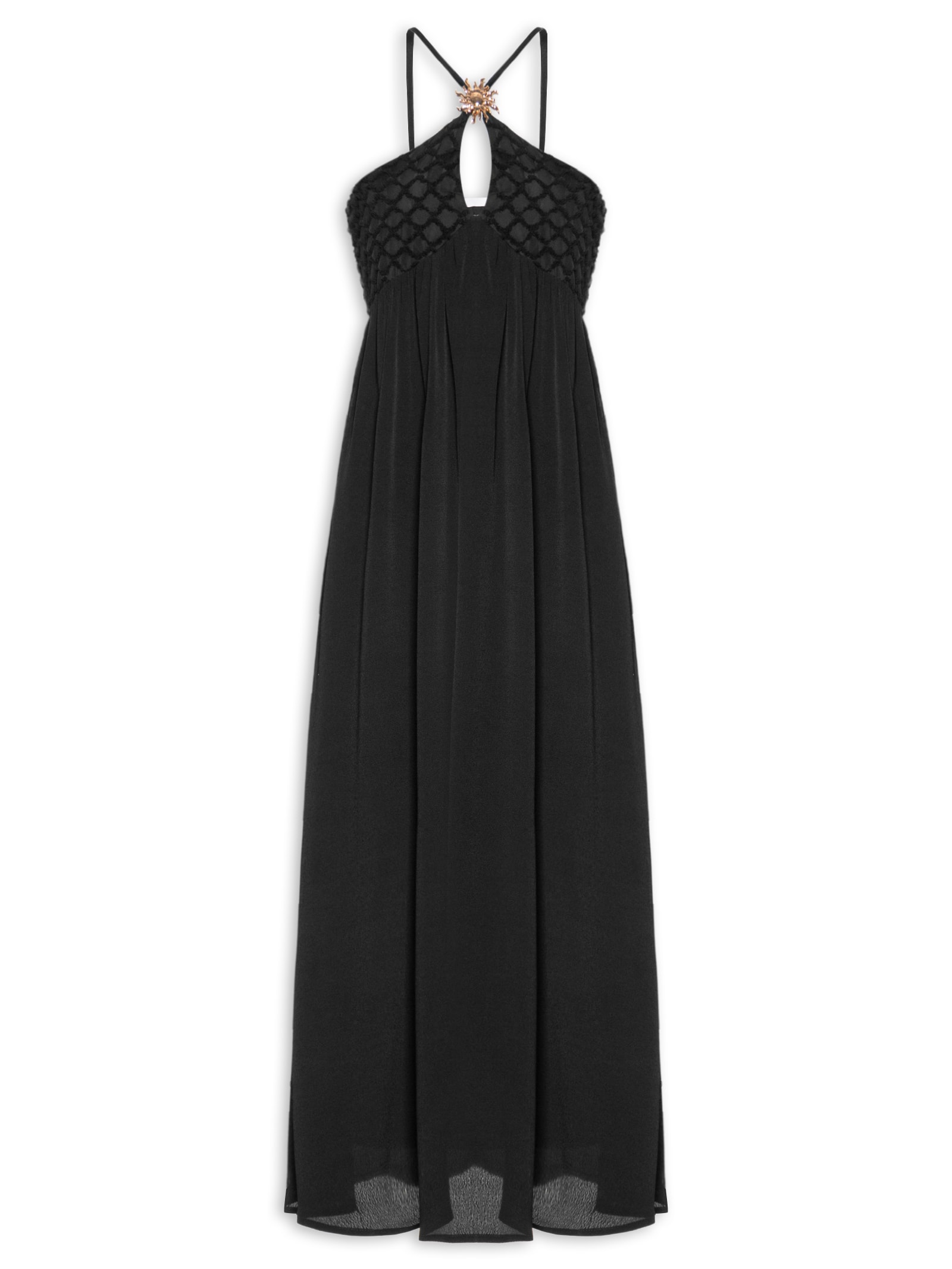 Vestido Feminino Midi Fluido Com Textura Preto '2Essential