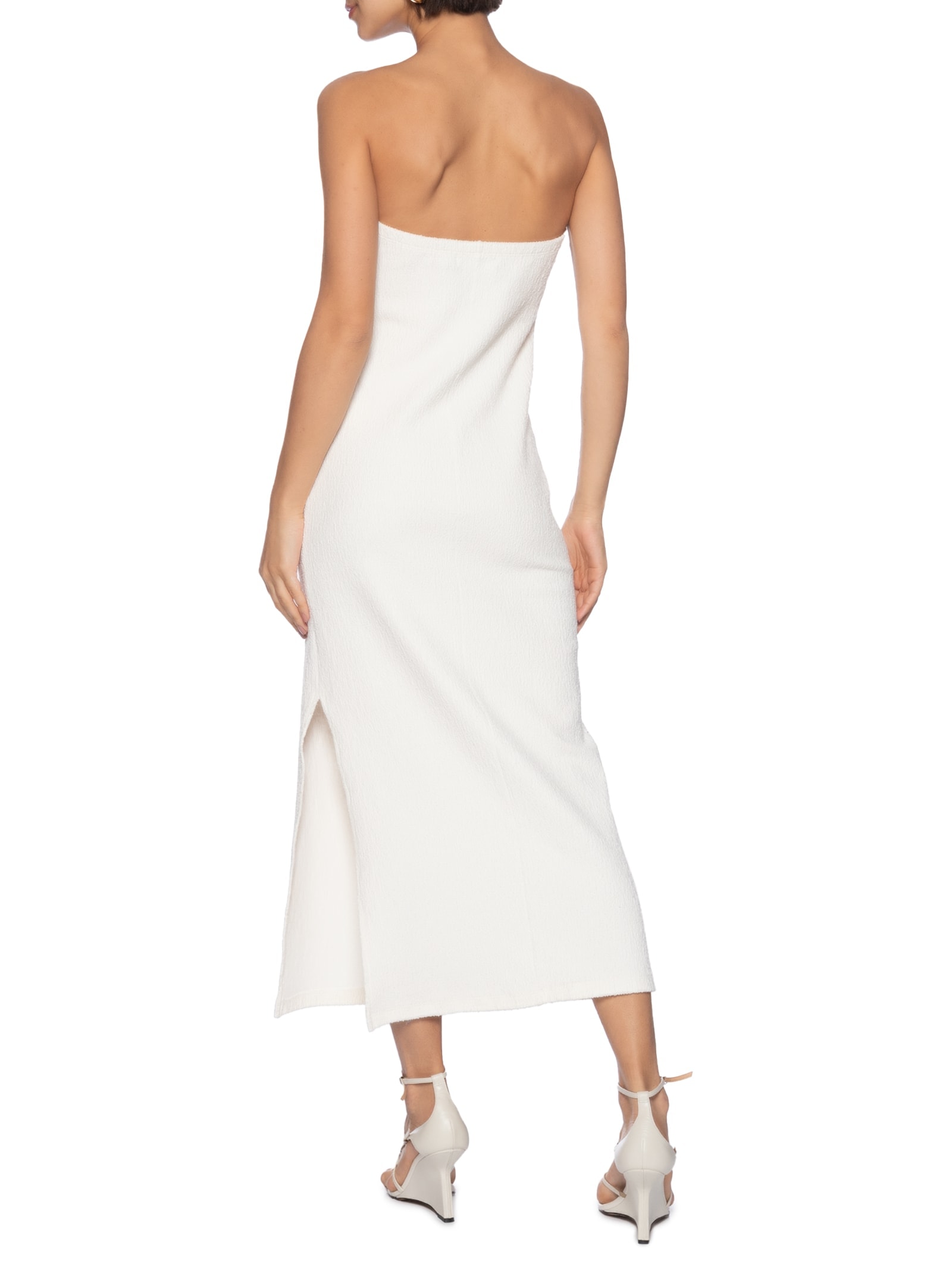Vestido Fenda Midi Branco Colcci