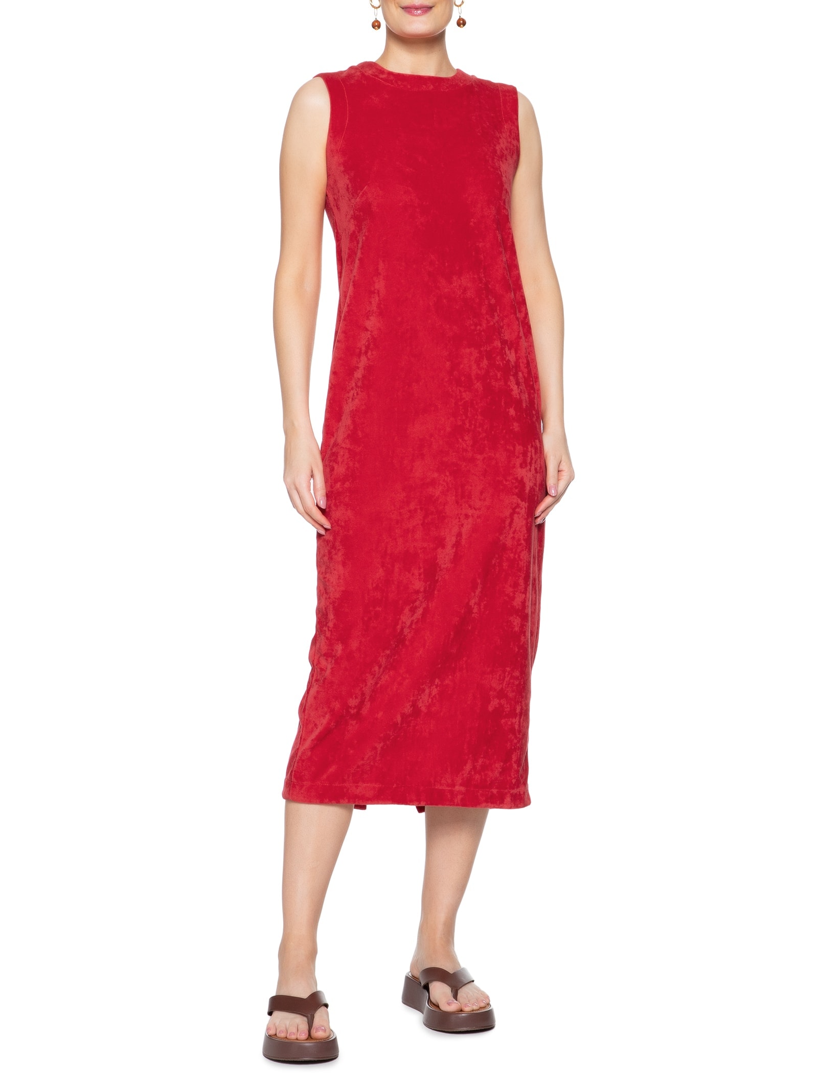 Vestido Fit Plush Vermelho Osklen