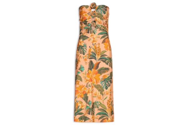 Vestido Flor Cantos Dos Pássaros - Laranja