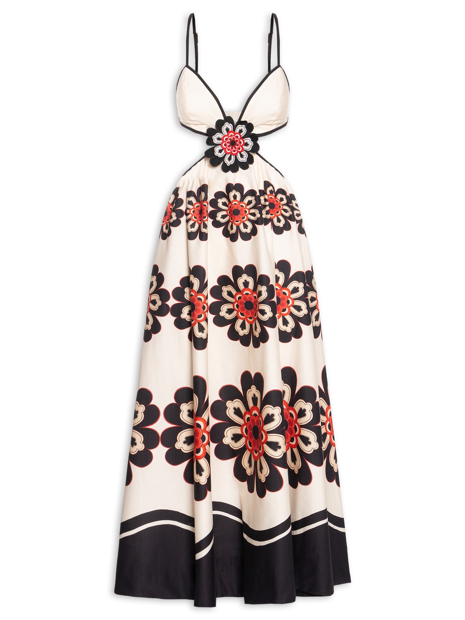 Vestido Flor Fiorella Bege Farm