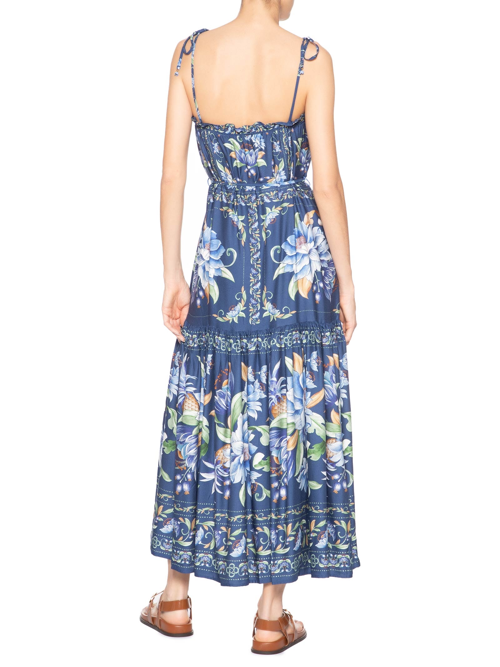 Vestido Floral Ana Azul Farm