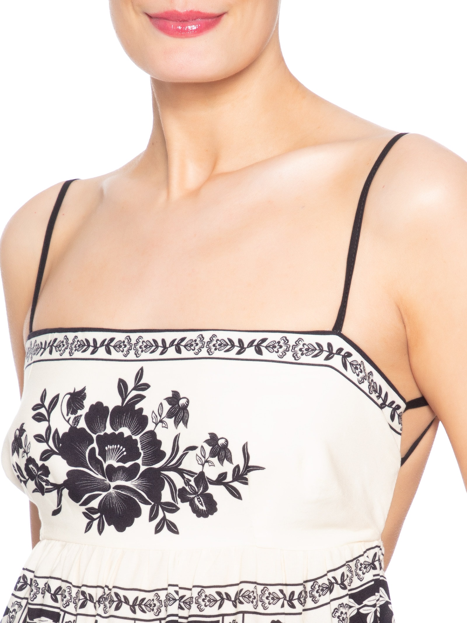 Vestido Floral Delicado Preto Farm