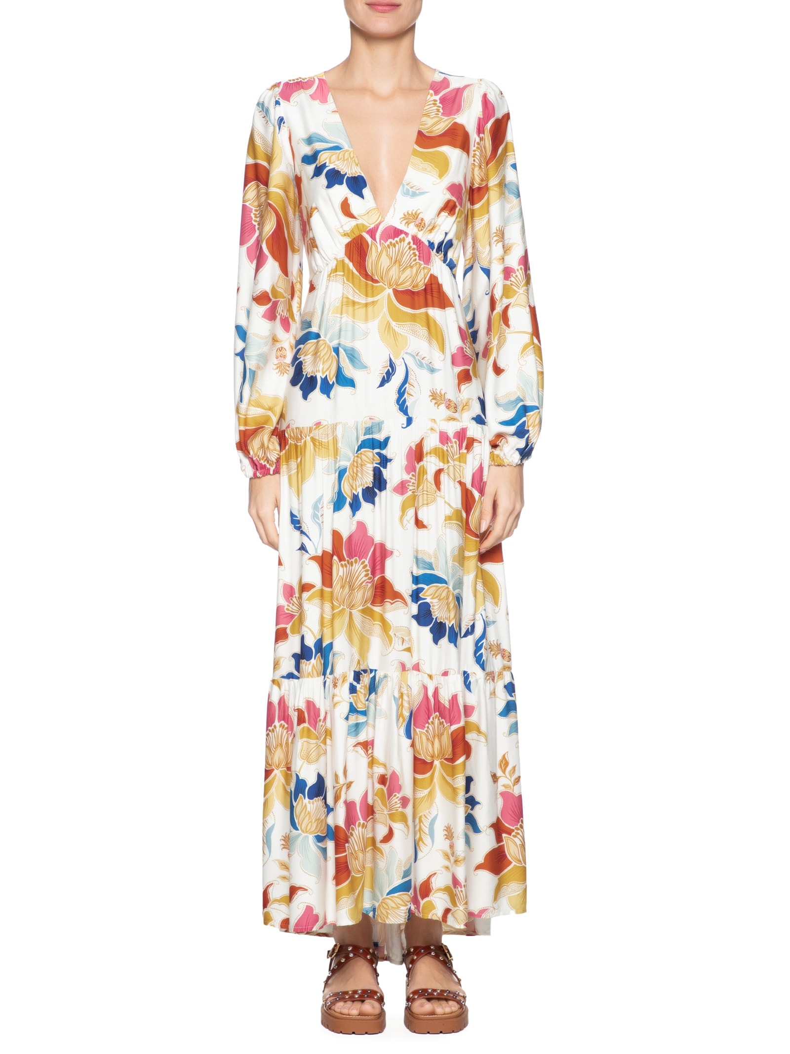 Vestido Floral Majestoso Branco Farm