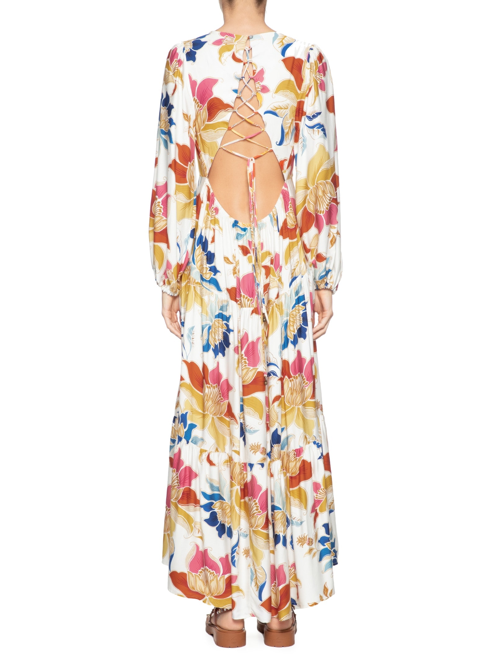 Vestido Floral Majestoso Branco Farm