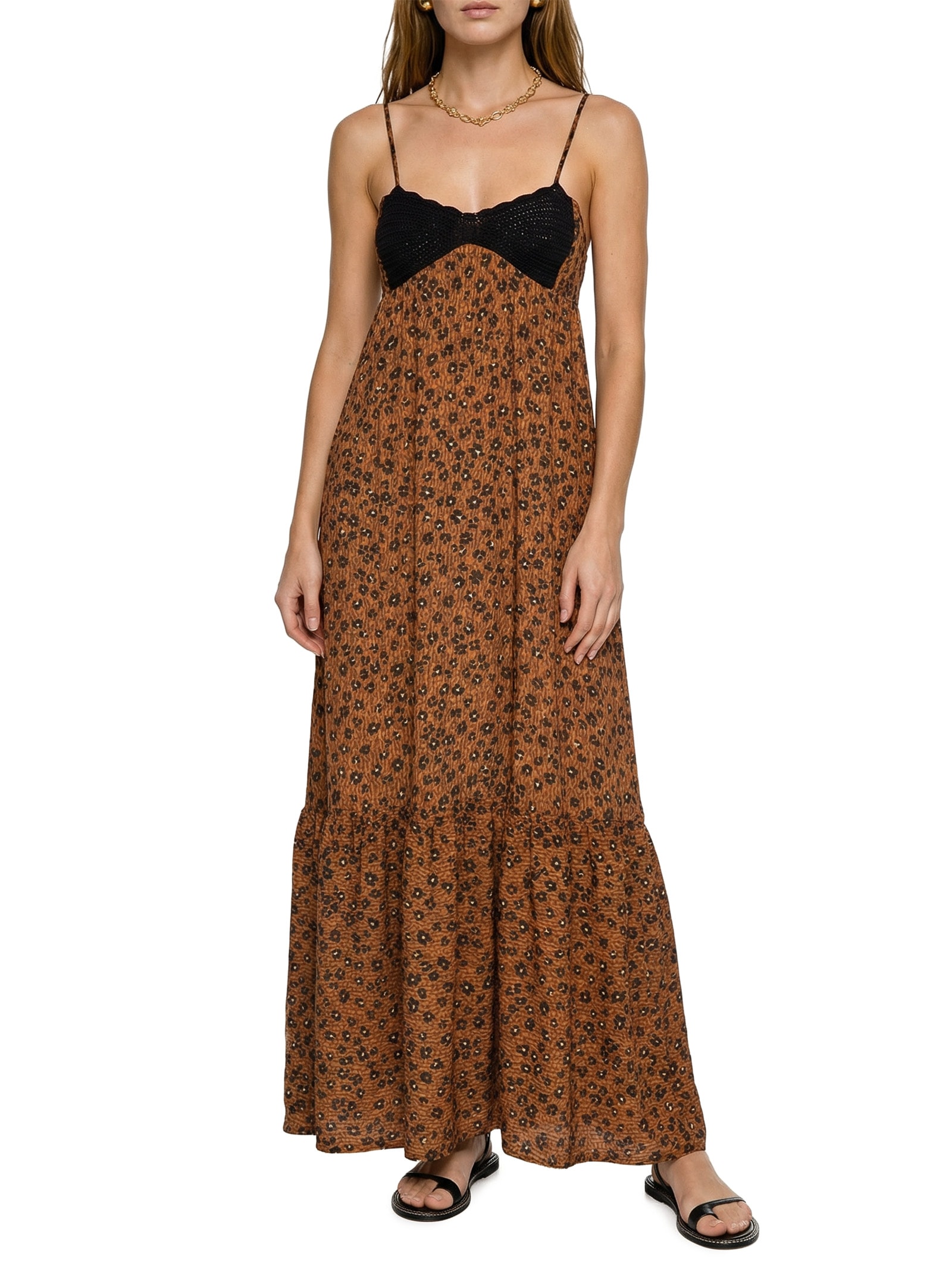 Vestido Florear Marrom Cantão