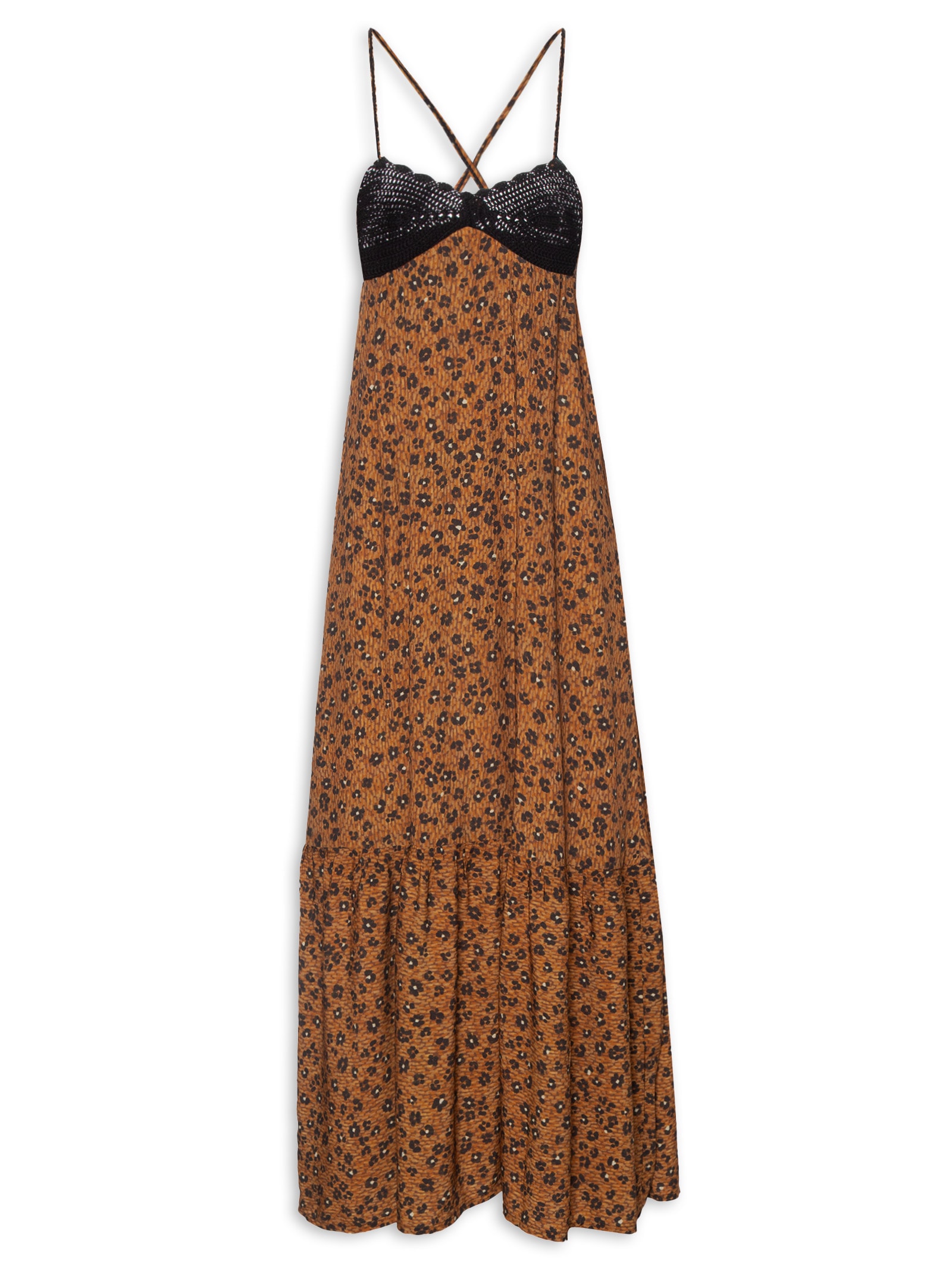 Vestido Florear Marrom Cantão