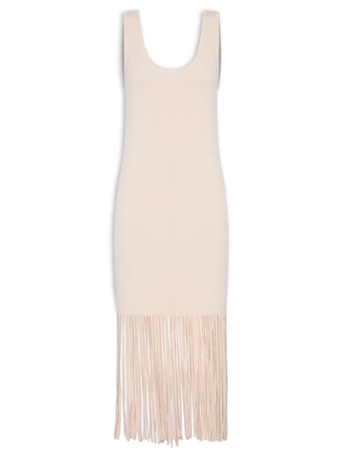 Vestido Franja – Bege