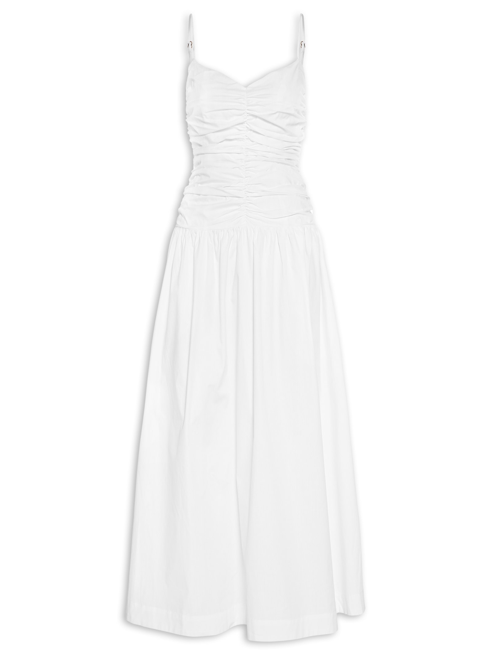 Vestido Franzido Frente Branco Farm