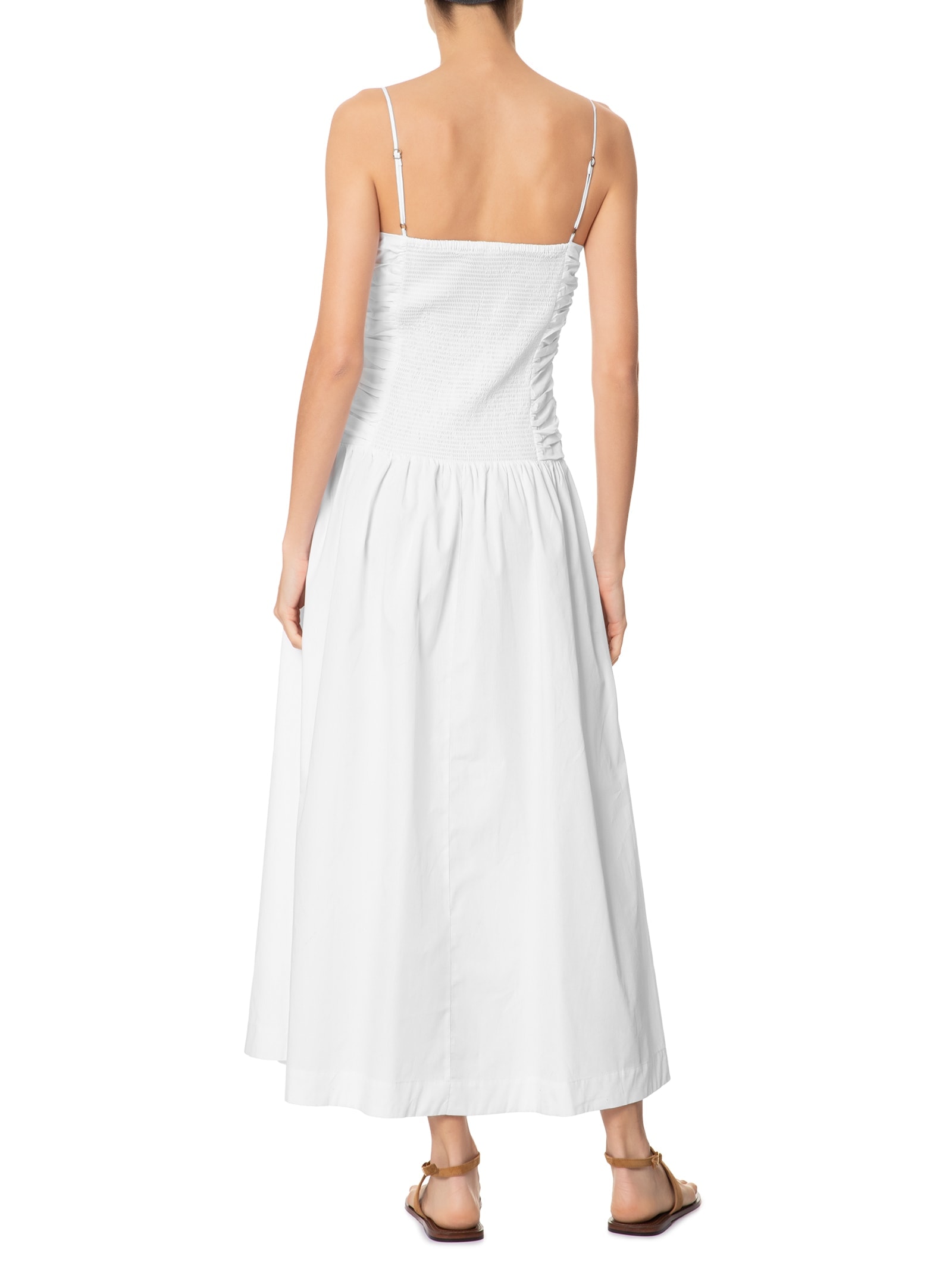 Vestido Franzido Frente Branco Farm