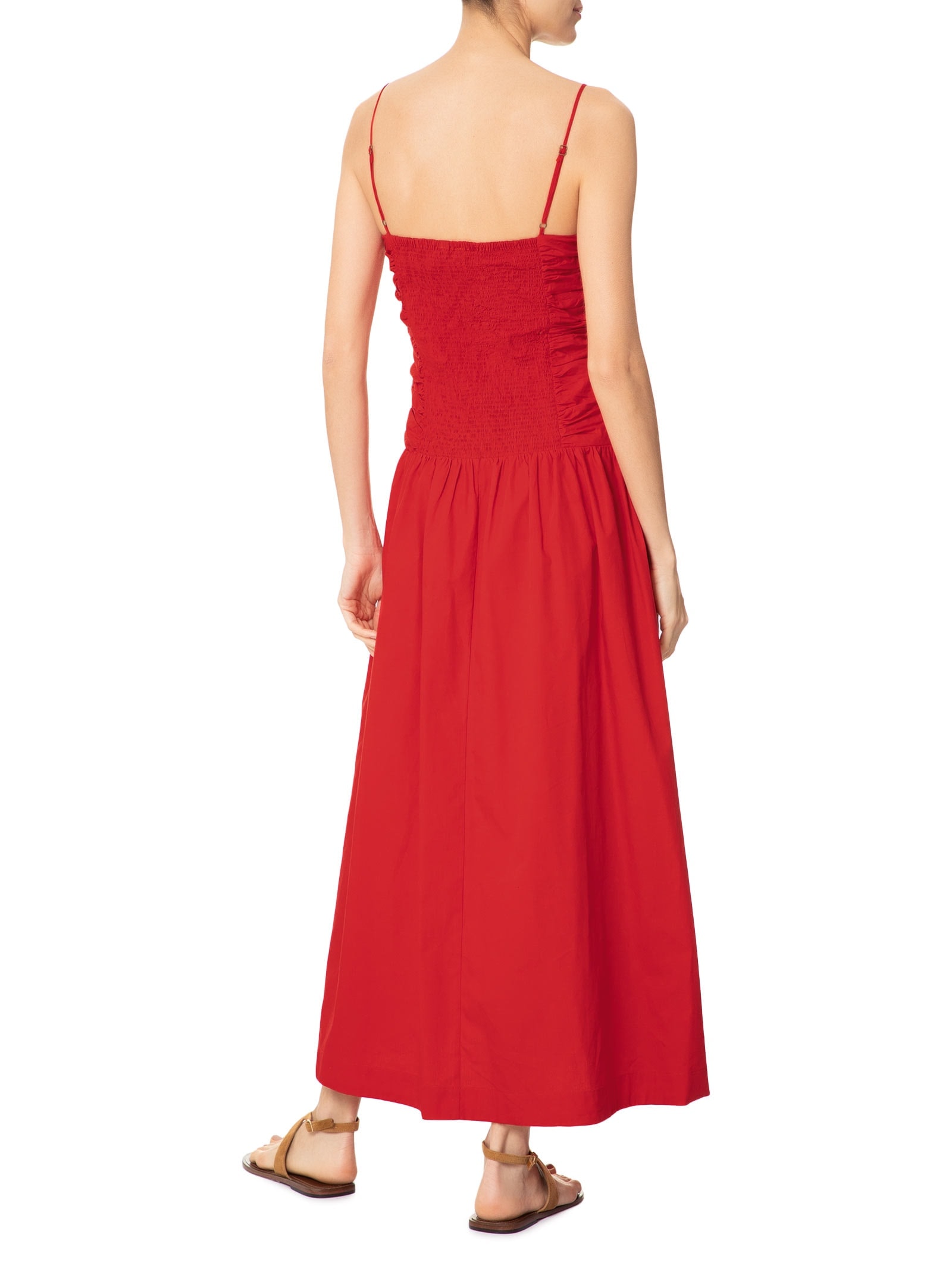 Vestido Franzido Frente Vermelho Farm