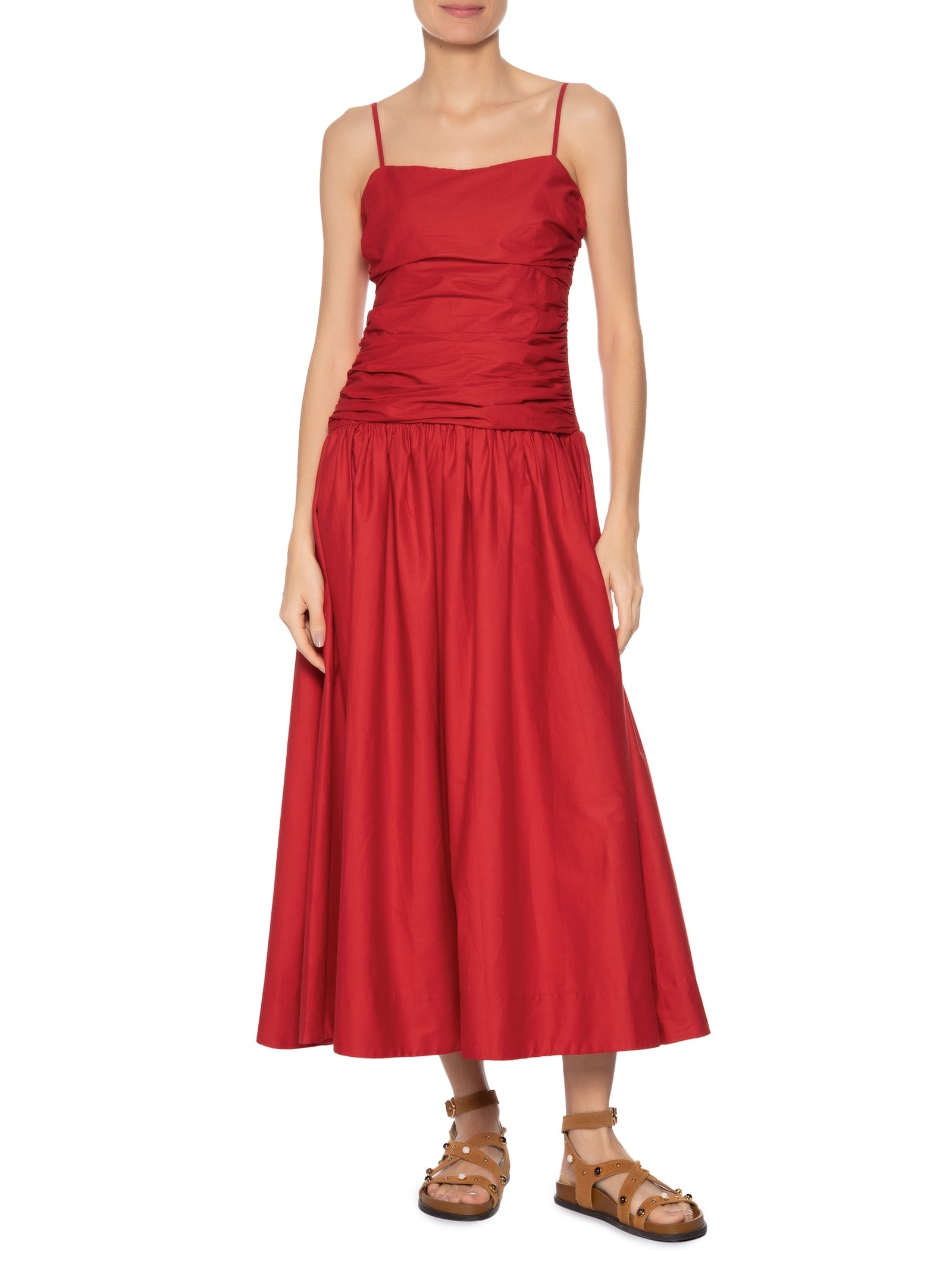 Vestido Franzido Rolote Vermelho Farm