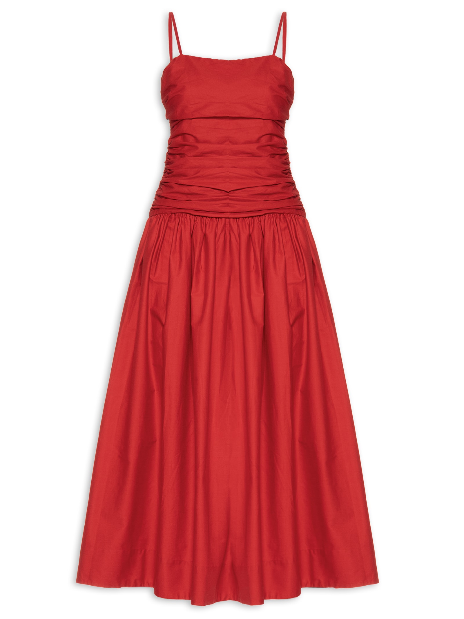 Vestido Franzido Rolote Vermelho Farm