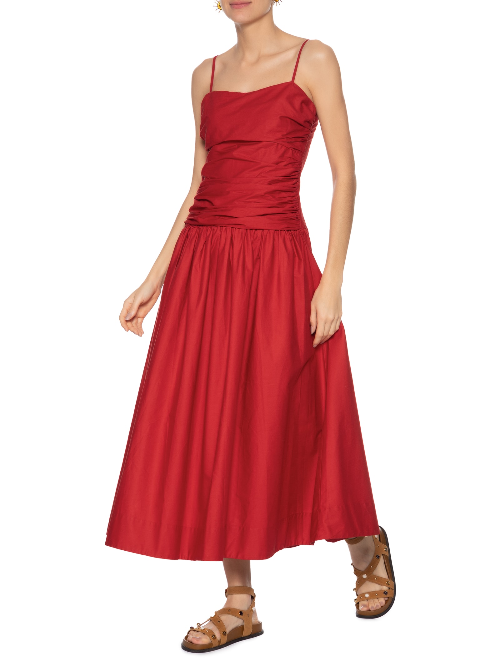 Vestido Franzido Rolote Vermelho Farm
