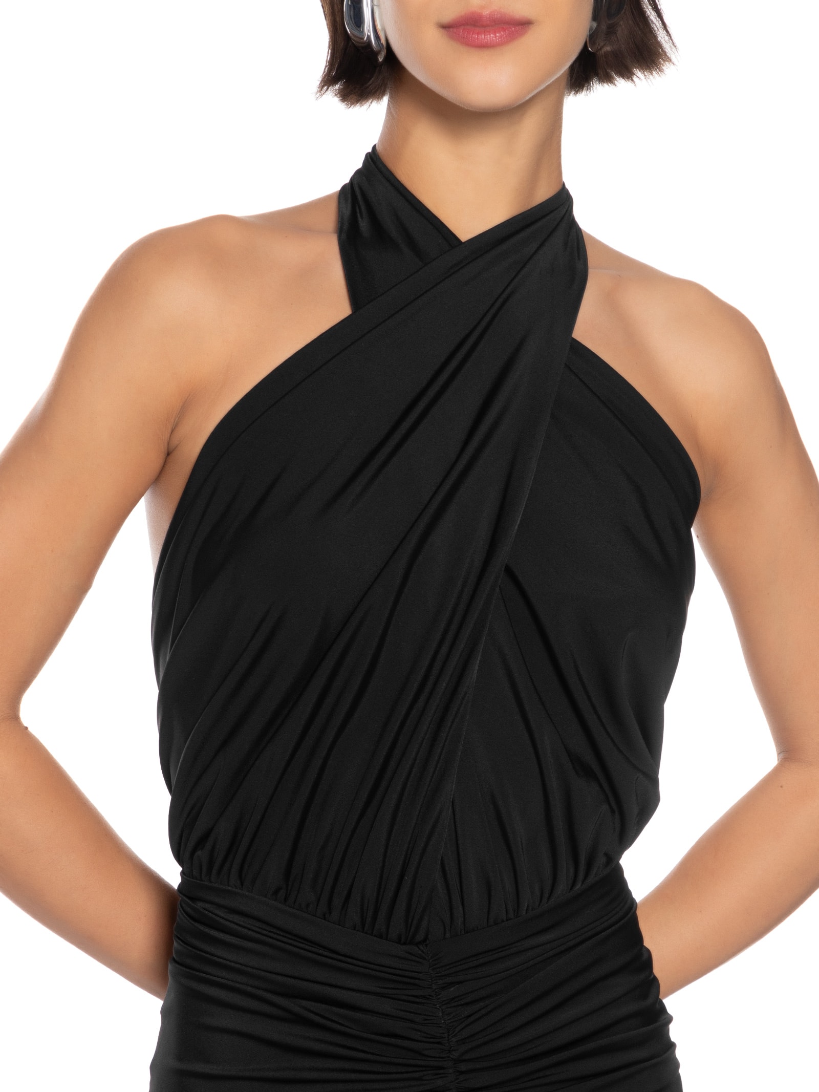 Vestido Frente Única Com Amarração Preto Lança Perfume